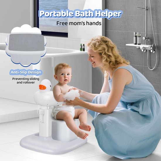 MiKiD Baby Badzitje - Baby Badstoel - Baby Douche Stoel - Antislip Badhulp - Verstelbare Hoogte van Merkloos — afbeelding 5
