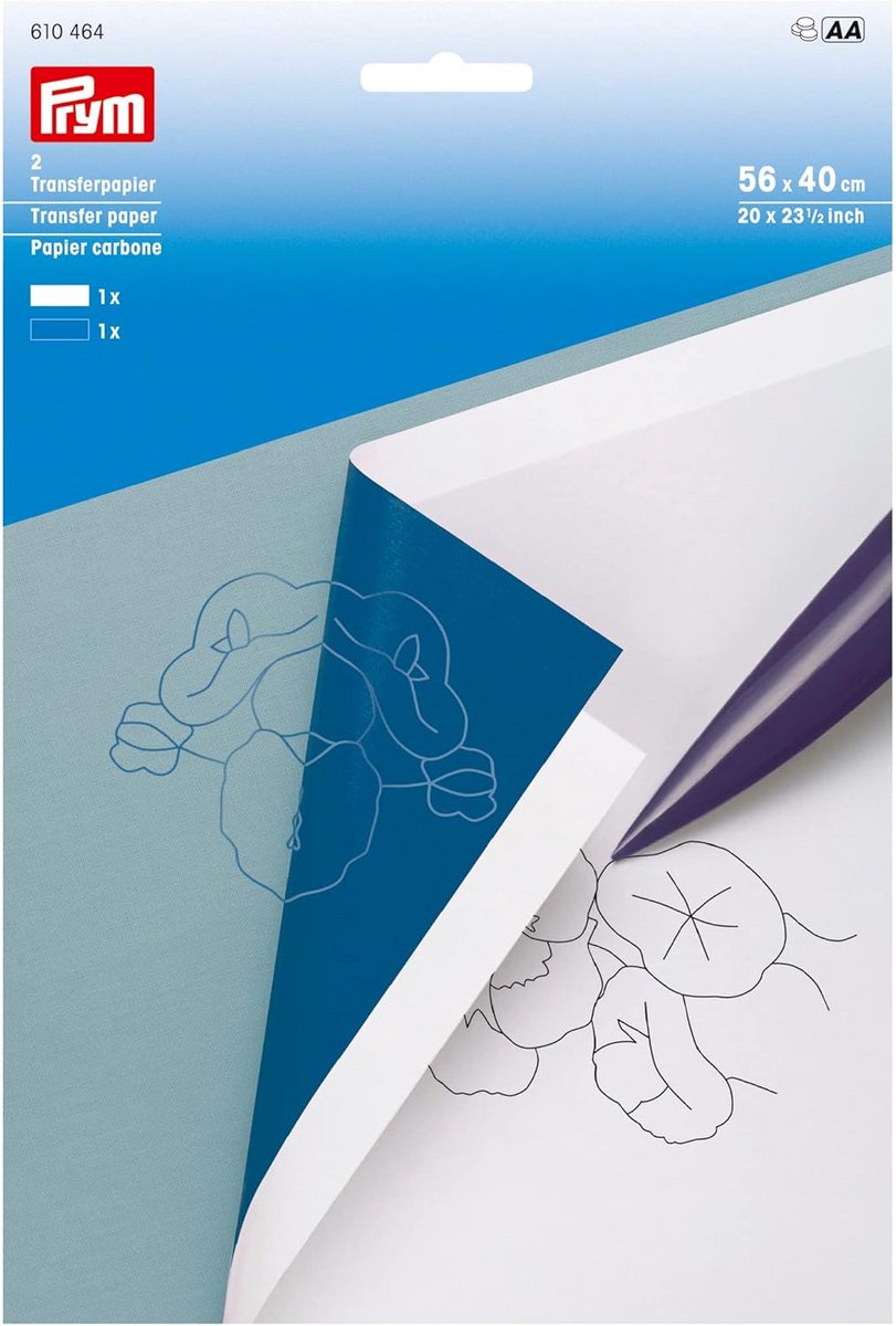 Transferpapier voor Stof en Hout - 2 Vellen, 56 x 40 cm - Blauw en Wit