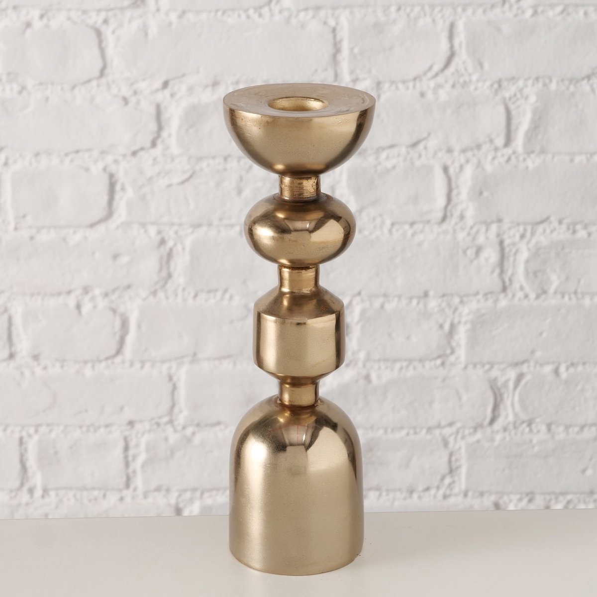 Boltze Kandelaar - Kaars houder - Aluminium - RAW - 21 cm. - Ø 7cm. - Goud - Modern.