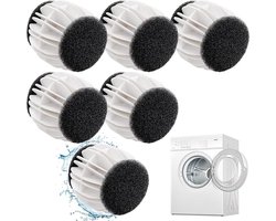 Wasbollen - 6 Stuks - Wasballen Voor Wasmachine - Anti-Pluis - Drogerballen - Herbruikbaar - Haarvanger Wasbollen - 6.5 Cm - Geschikt Voor Lakens, Jassen, Kleding, Dekens - Wit