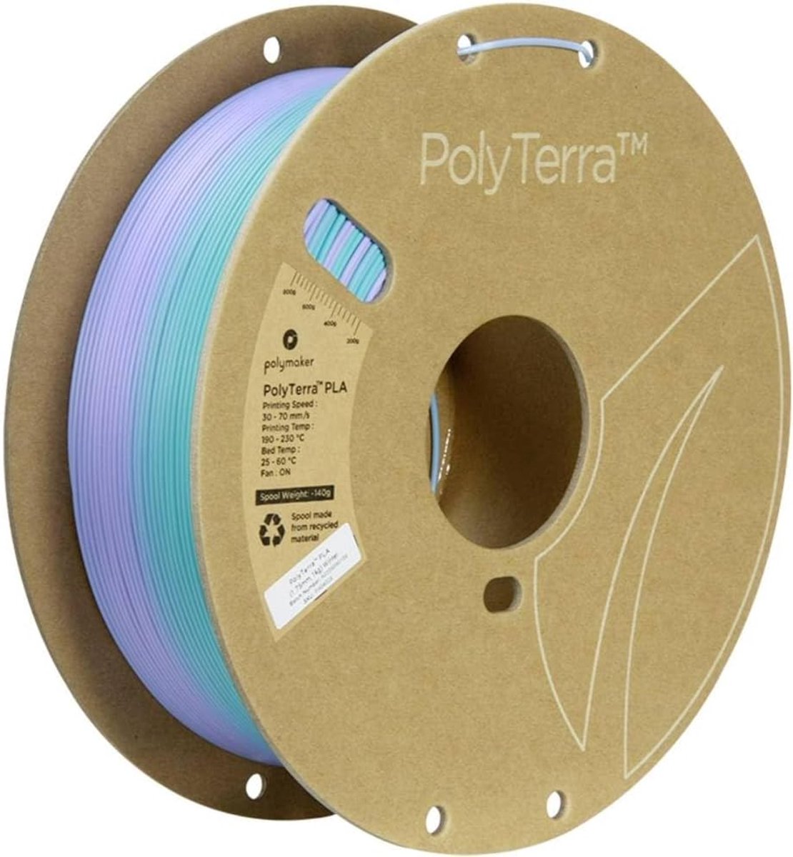 Matte Multicolor Gradient PLA Filament 1.75mm voor 3D Printer - 1kg
