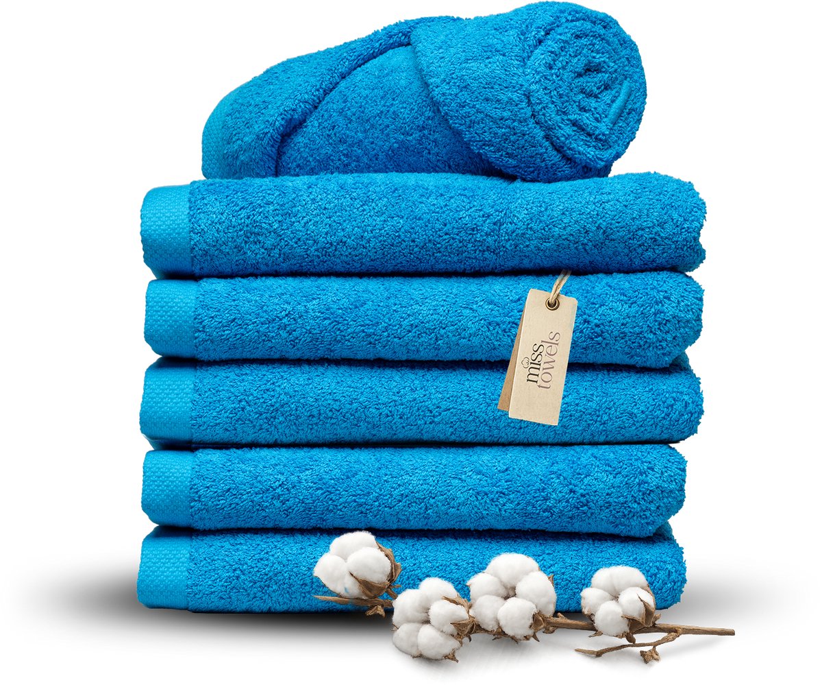 Miss Towels 70x140 Badlakens Set 6 st. - 5 sterren Hotelkwaliteit - Badtextiel - Luxe Badhanddoeken - Zachte Badlakens - Turquoise - Made in Portugal