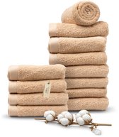 Misstowels - Set de serviettes de bain de qualité hôtelière - Couleur Sable - 50x100 cm - 8+4