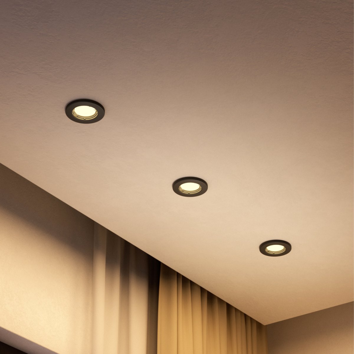 Philips Hue Peridot Set van 5 Inbouwspots (Zwart) - Rond - Niet Richtbaar - GU10 - Warmwit Licht - Incl. Hue Dimmer Switch - Hue White – foto 5