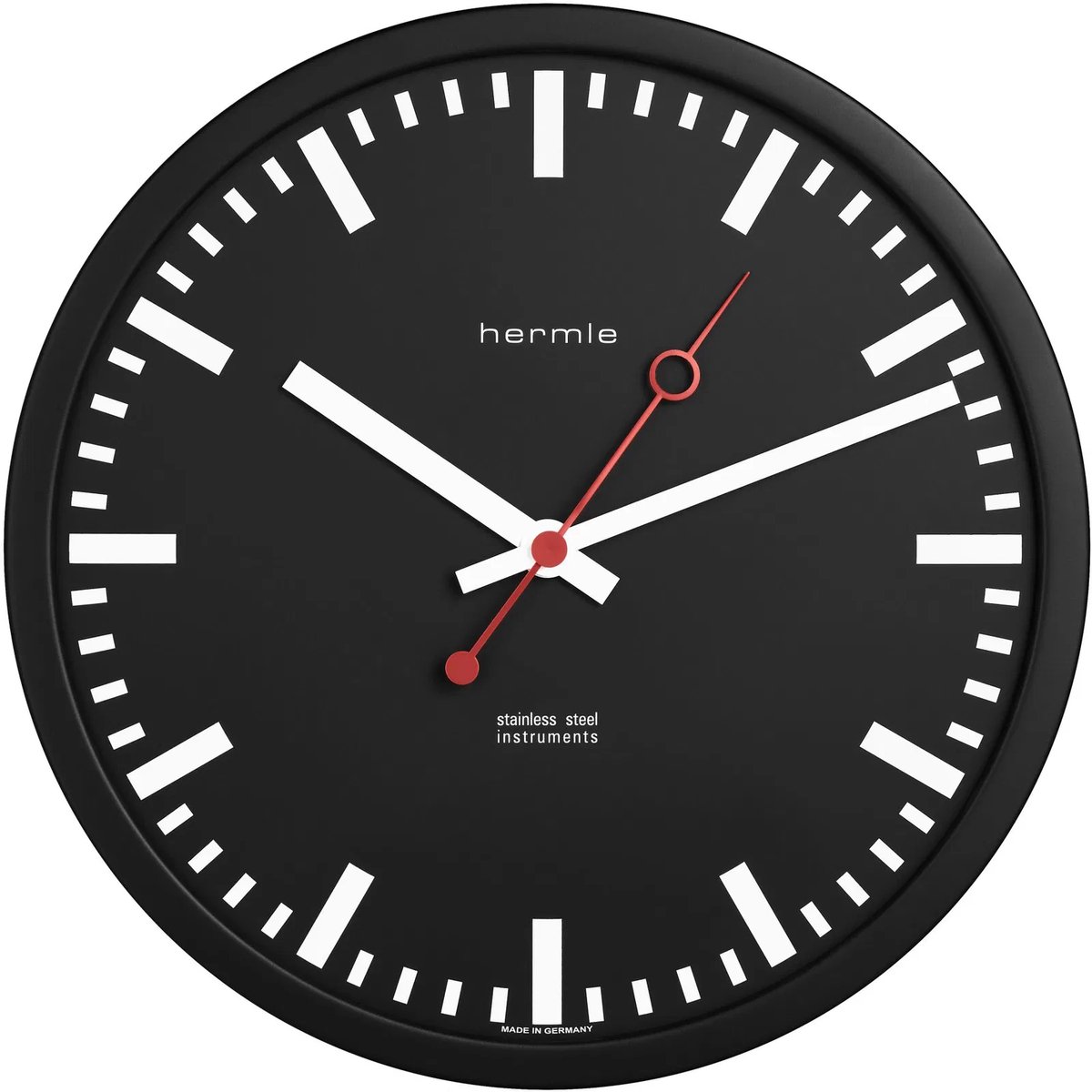 Wandklok Quartz uurwerk / 30cm by Hermle Uhren / zwarte wijzerplaat /
