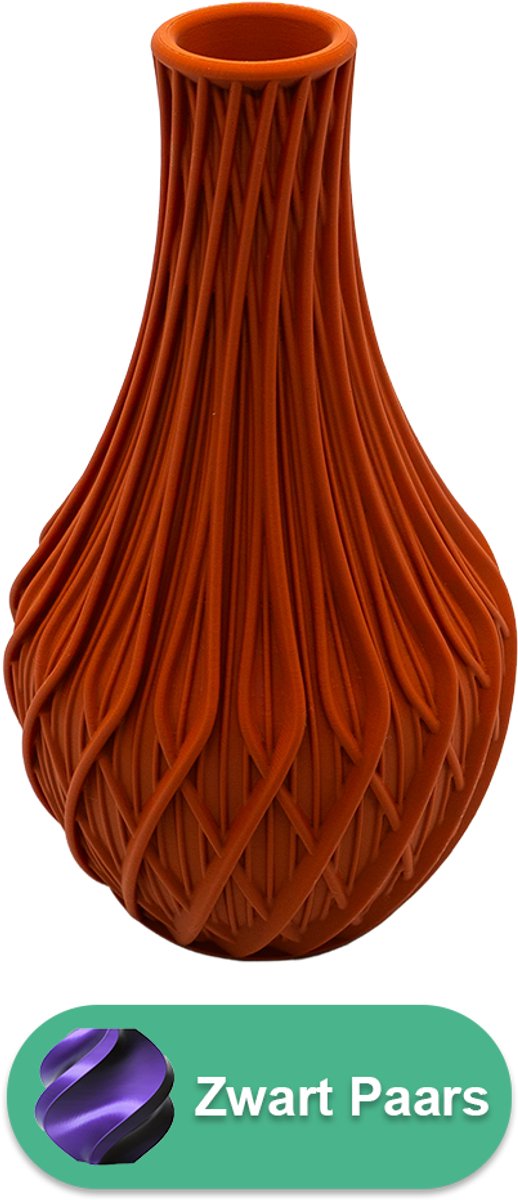 Lovora Miroa design vaas – Decoratieve vaas - Zwart / Paars - 3d geprinte vaas – geschikt voor droogbloemen - 20CM