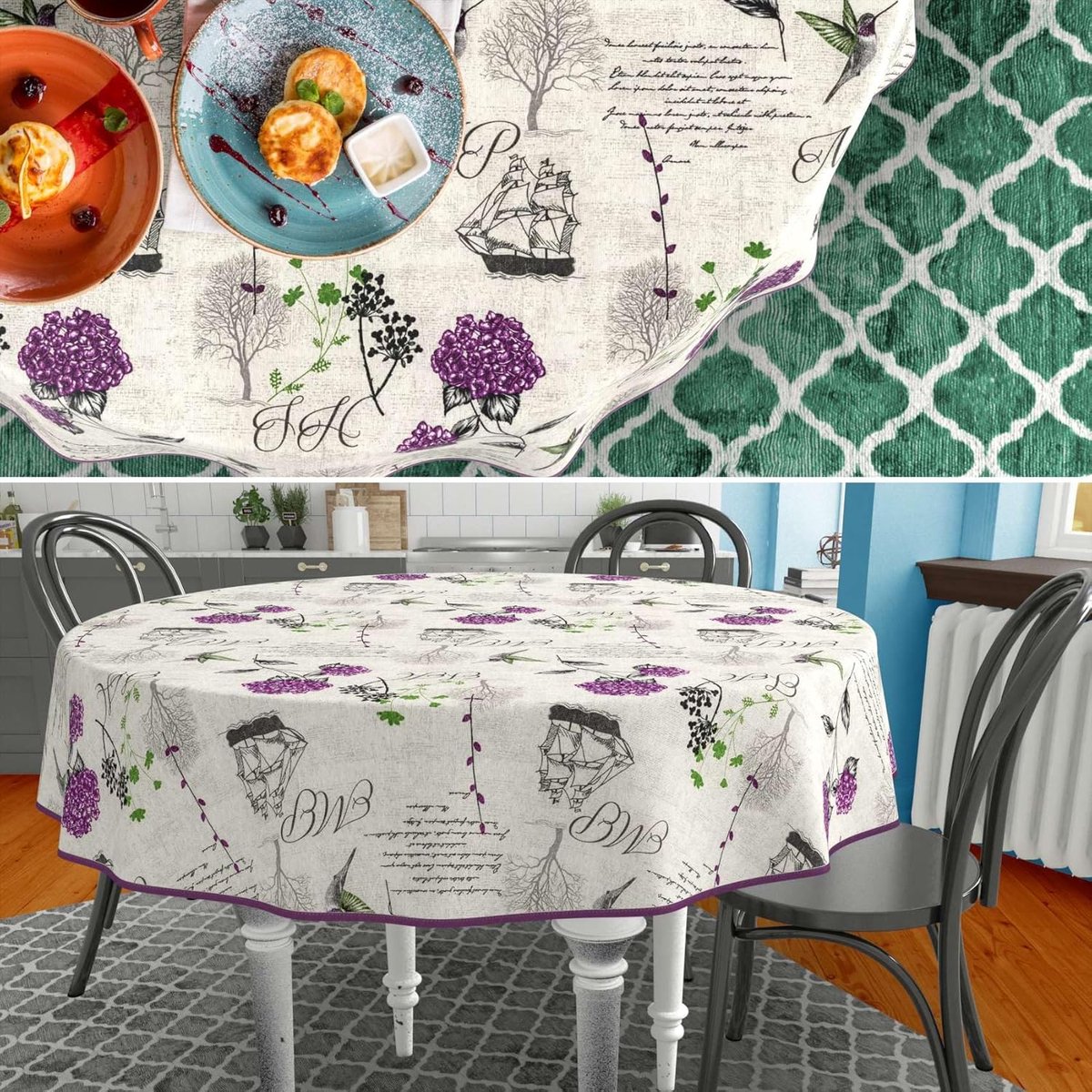 Rond Stoffen Tafelkleed Ø100 cm - Waterafstotend & Kreukvrij - Katoen Polyester Mix