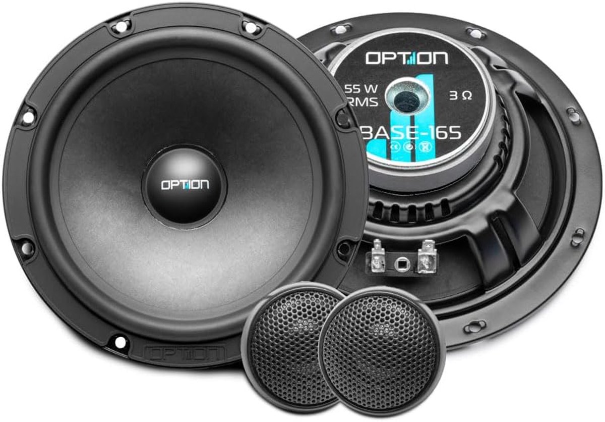 2-weg 16,5 cm componenten luidsprekersysteem - 3 ohm, 88 dB, 55 Watt RMS - autoluidsprekers