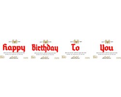 Duvel Bier etiketten 'Happy Birthday To You' - Waterafstotende Vinyl bier sticker - Verjaardagscadeau - 4 stuks