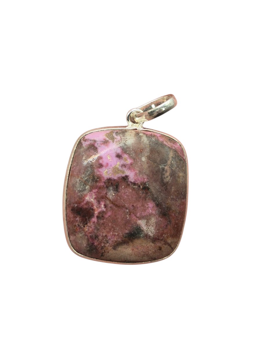Cobalto Calciet edelsteen hanger ingezet in 925 Sterling zilver
