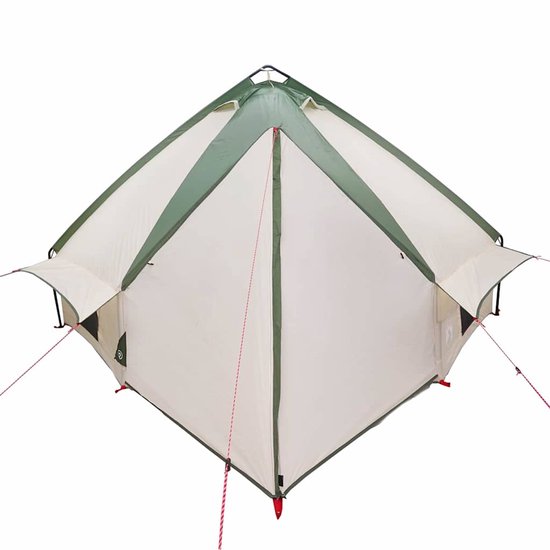 vidaXL - Teepee - Tent - voor - 8 - Personen - Groen - en - Wit - 490 - x - 410 - x - 210 - cm van Vidaxl — afbeelding 3