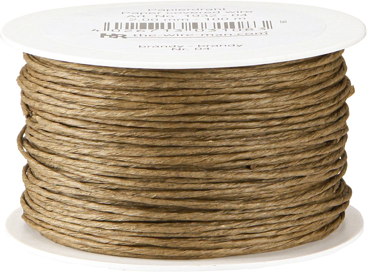 Papierdraad ambachtelijk draad draad omwikkeld bruin Ø2mm 100m