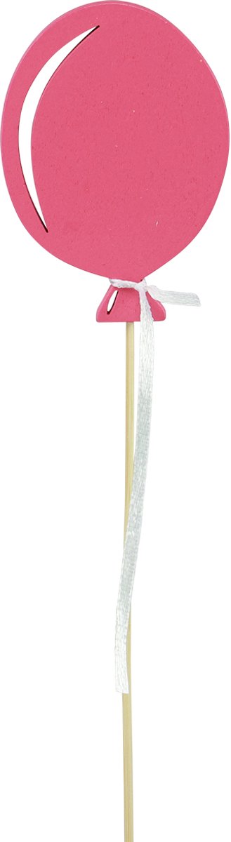 Bloemplug boeketdecoratie taarttopper ballon roze 28cm 8 st, 8 Stück