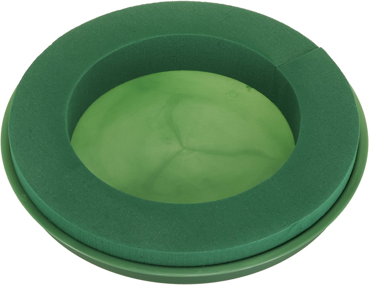Steekschuimkrans met kom nat steekschuim Ø29cm 2 stuks, 2 Stück