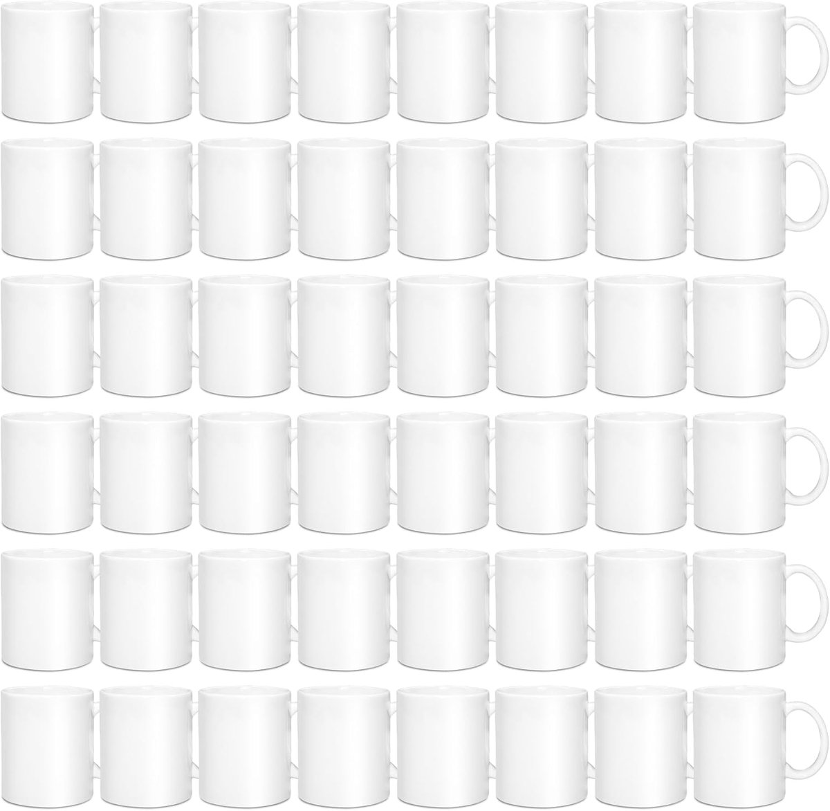 Set van 48 Sublimatie Blanks Keramische Witte Koffiemokken 11oz - Bulk voor Kerstmis