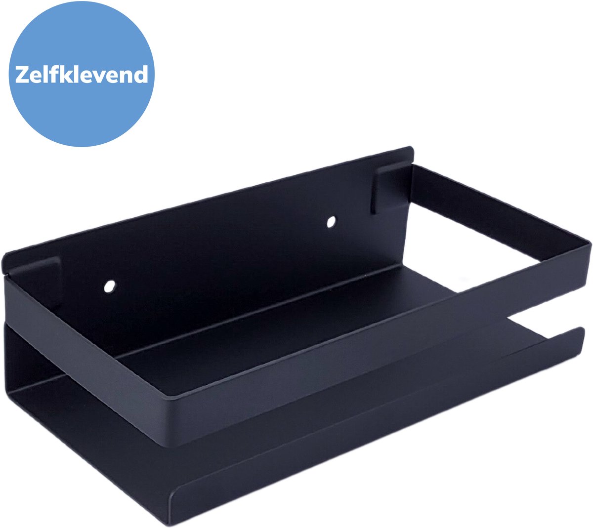 Sanics® Doucherek zonder boren – Zelfklevend badrek - Hangend Douchebakje - Douchemand – Doucherekje Zwart - Doucherekjes - Douche Rekje 20CM