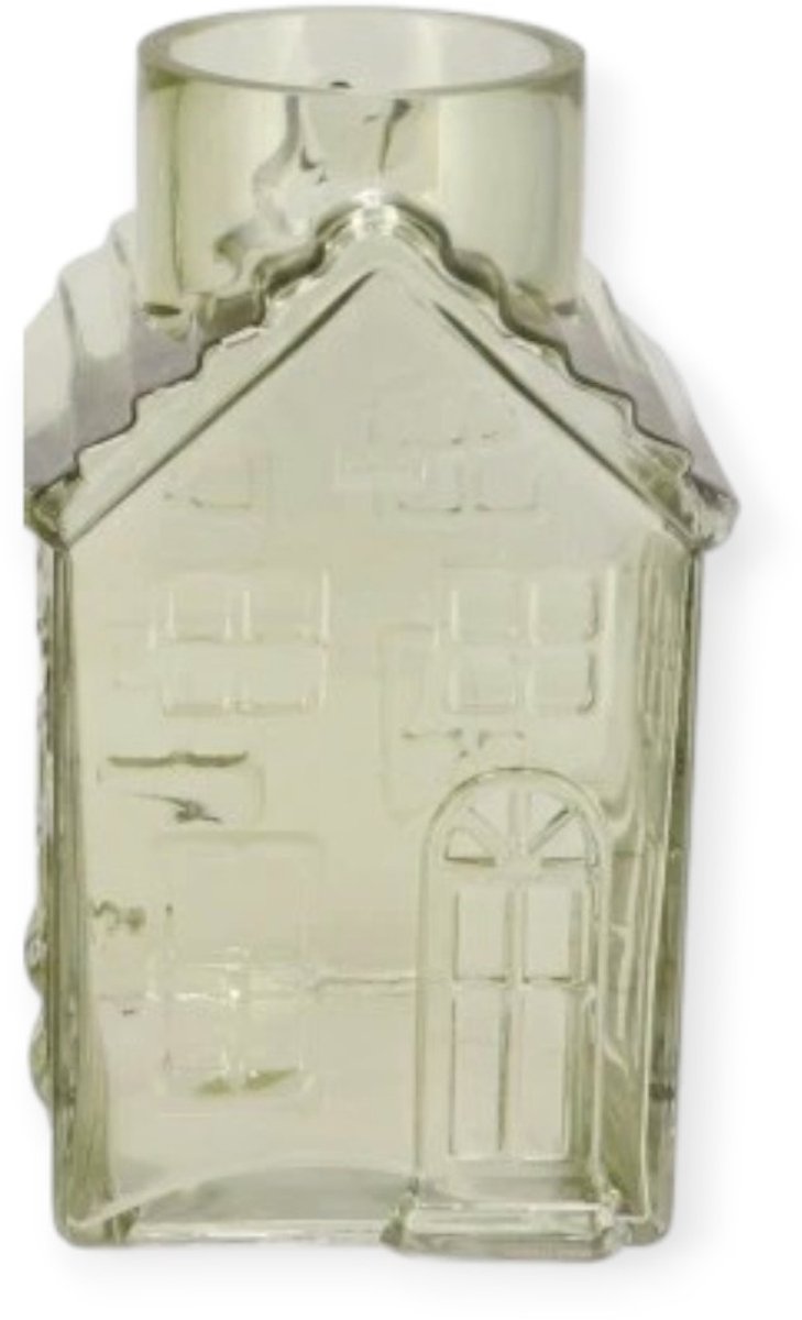 DK design Daan Kromhout - Vaas - Bloemenvaas - Glas - Huis - Licht Groen - 13x13x22 cm - House