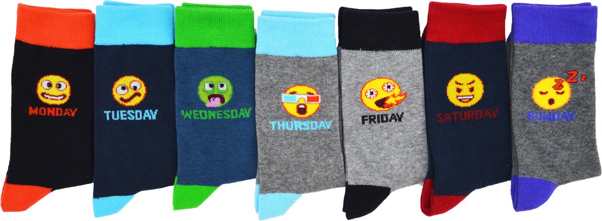 Emoji Sokken / Kousen Multipack Jongens Madness - maat 31/34 - Multipak katoenen sokken