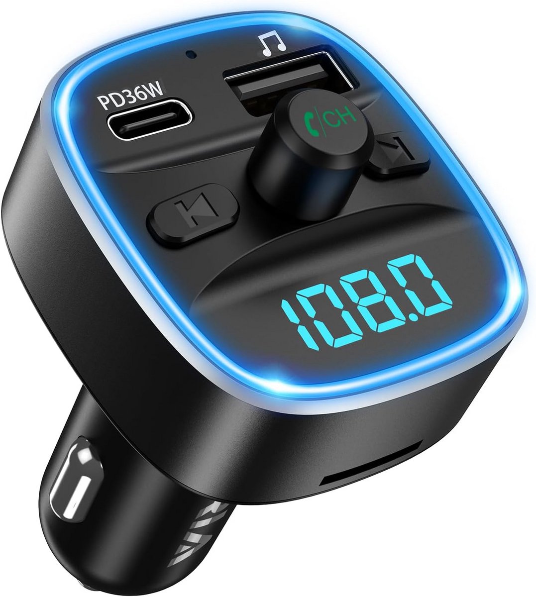 Bluetooth FM Transmitter Auto Adapter - Snelle Oplaadfunctie en Handsfree Gesprekken