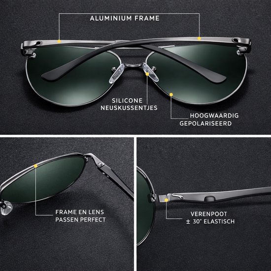 KingSeven Greenstar - Pilotenbril met UV400 en polarisatie filter - Z179 van Kingseven — afbeelding 4