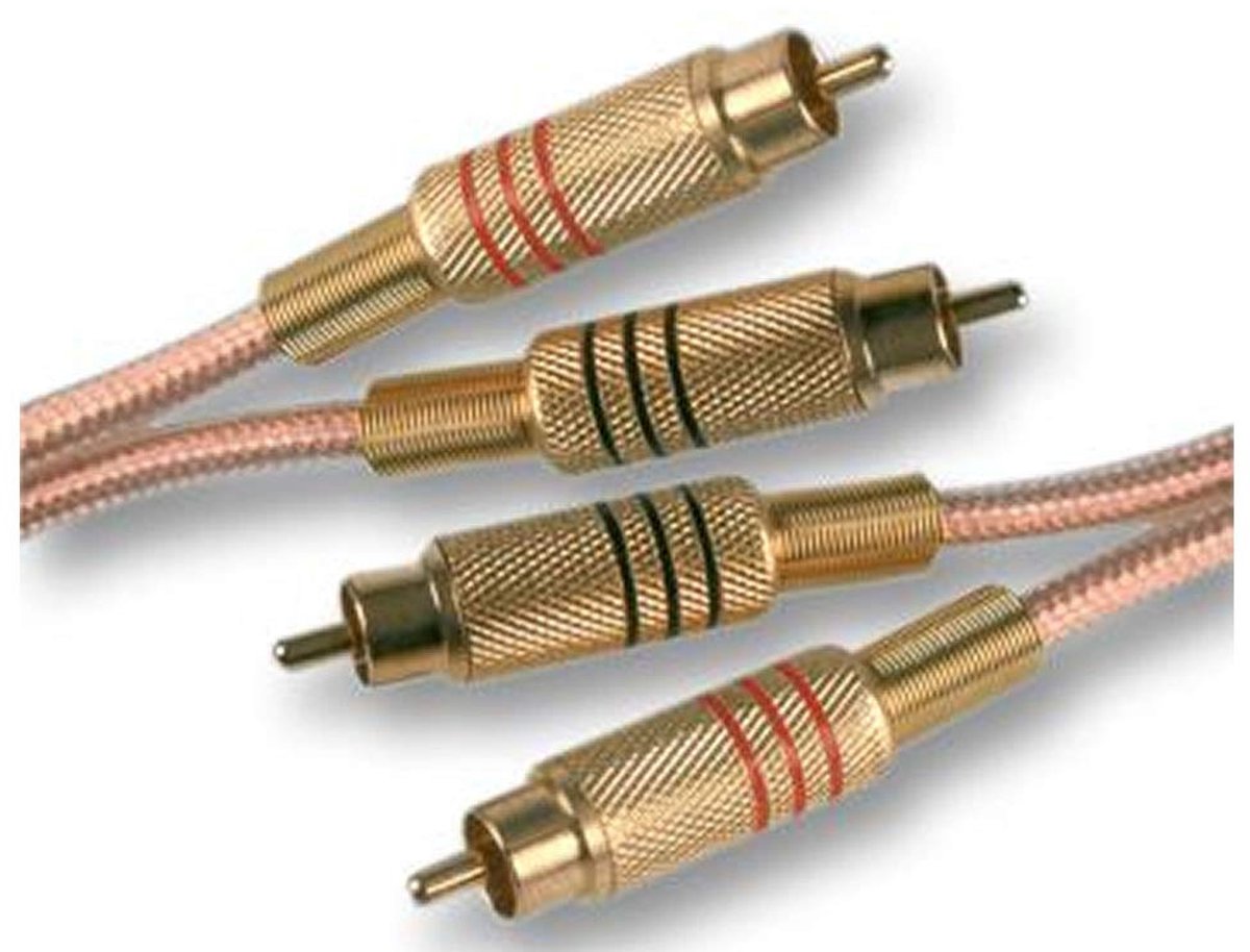 Twin 2x RCA Phono Male Plug Audio Kabel 0.5m tot 5m