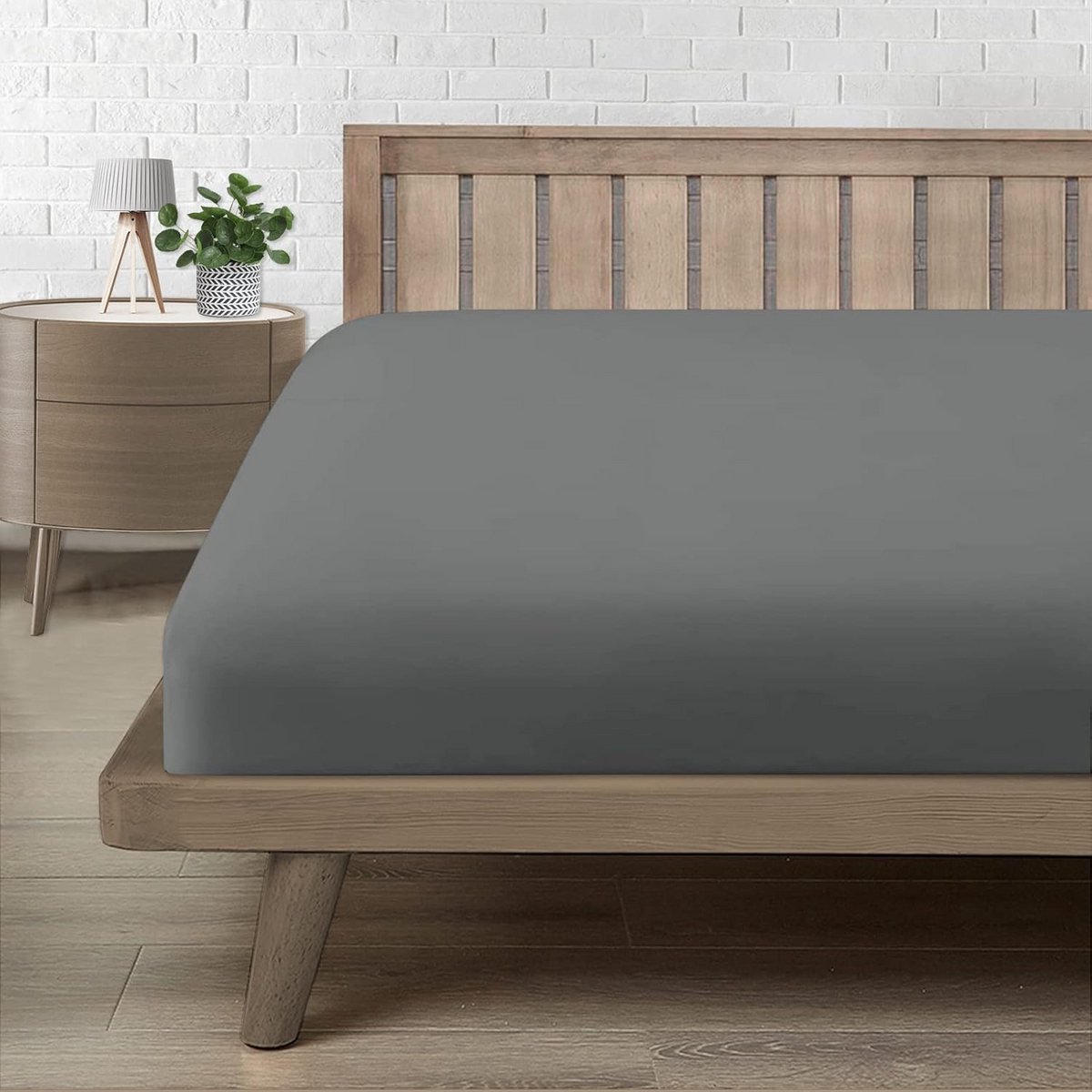 Drap Housse 90x190 / 90x200 - 30 cm Bonnet - Comfortabele Microvezel Matrashoes Donkergrijs