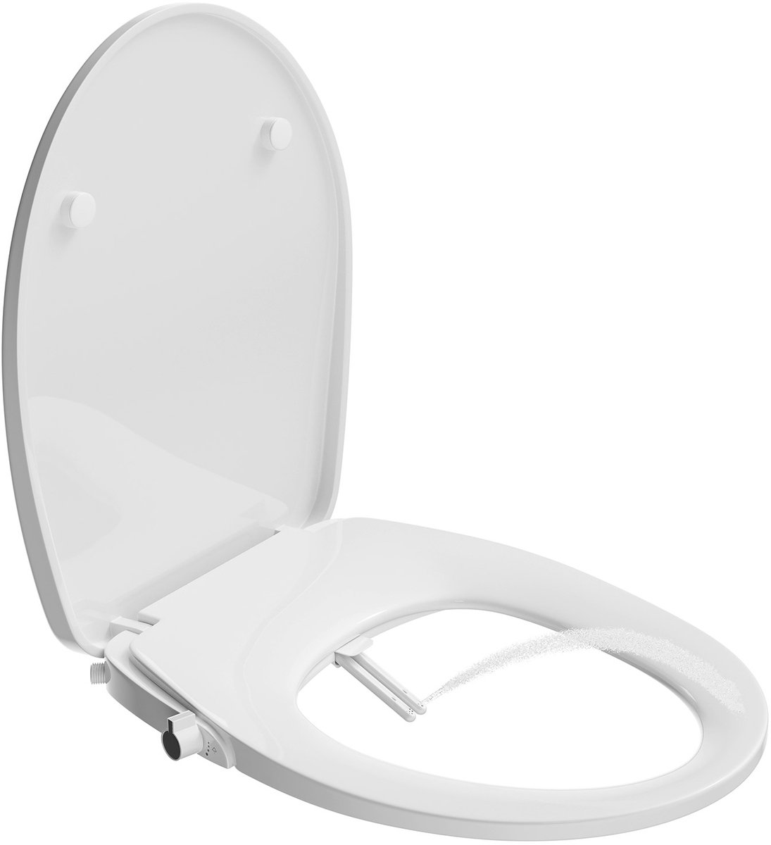 HOROW Toiletzitting - Bidet Douche WC - zitting Opzetstuk - Soft Close - Afklikbaar - Universele Toiletbril - wit