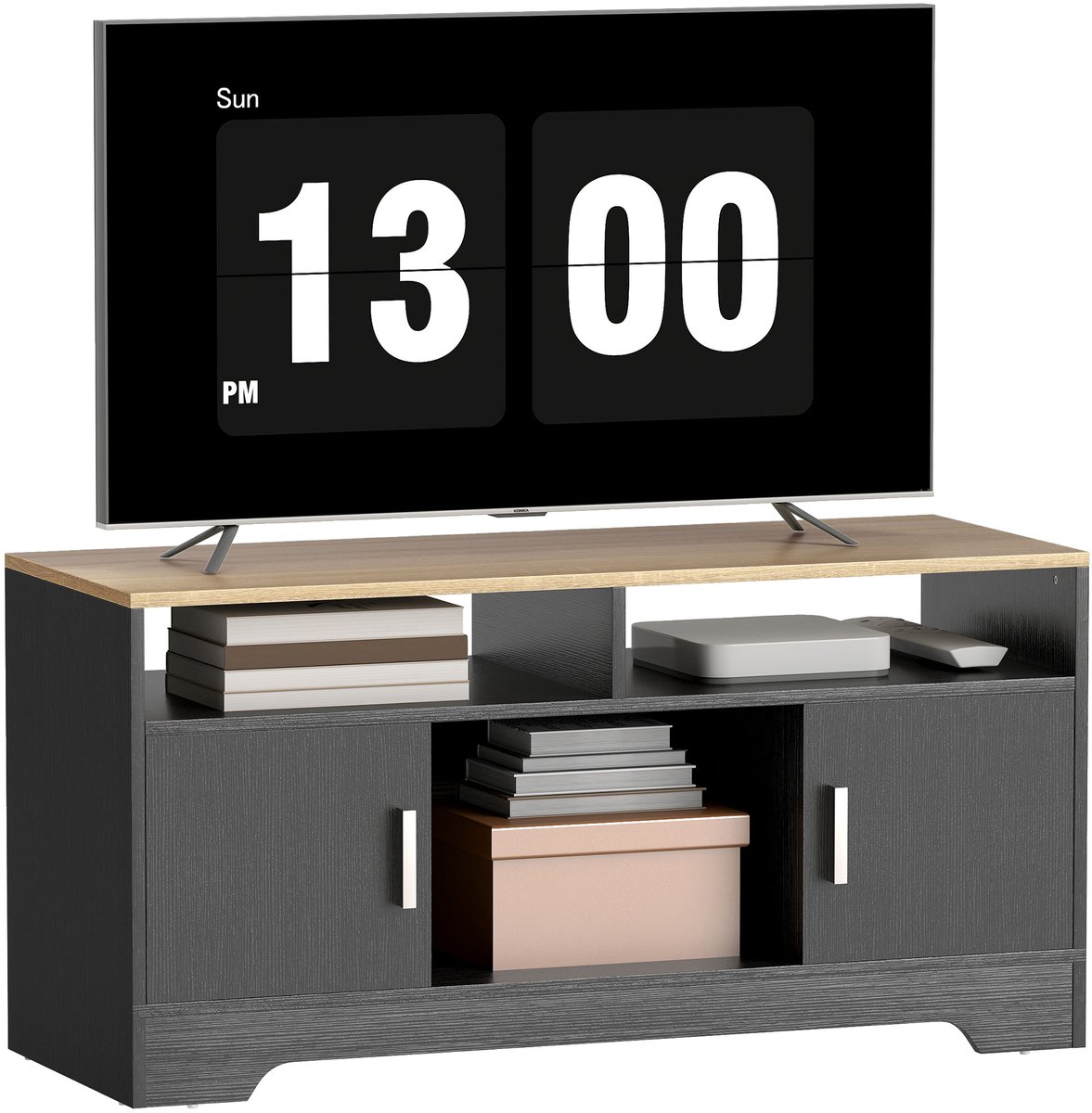 HOMCOM TV-standaard - Spaanplaat - 105x40x52cm - Zwart