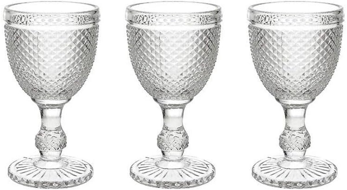 Set van 3 transparante glazen - 280 ml