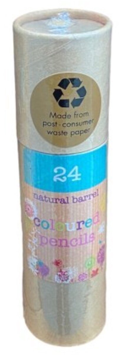 STAR&STER Kleurpotloden – 24 Stuks – Natuurlijke Houder – Gemaakt van Gerecycled Papier – Tekenset voor School & Hobby