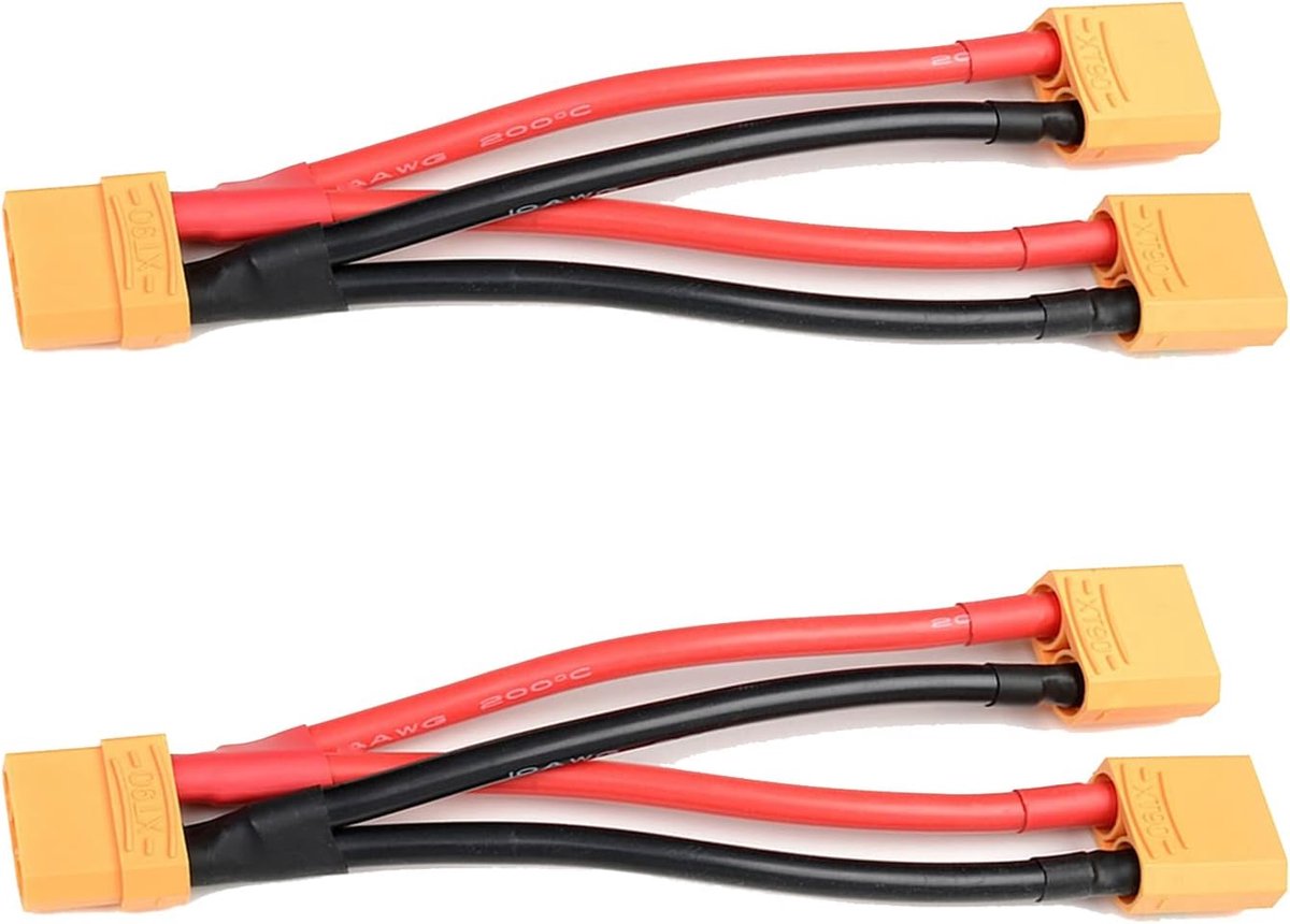 Parallelle Batterij Connector Kabel Y-Splitter voor Quadcopter - 2 stuks XT90 Stekker