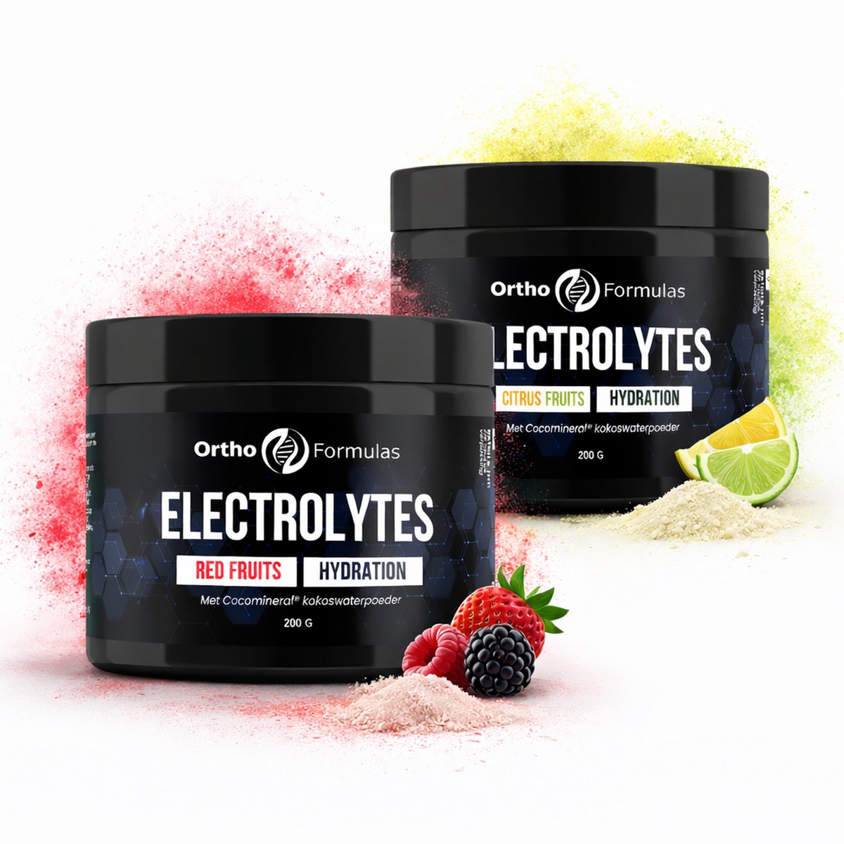 2x Elektrolyten Poeder Voordeelset – 400 gram - 80 doseringen – Geschikt voor Hyrox, Hardlopen & Crossfit - Citrus & Rood fruit