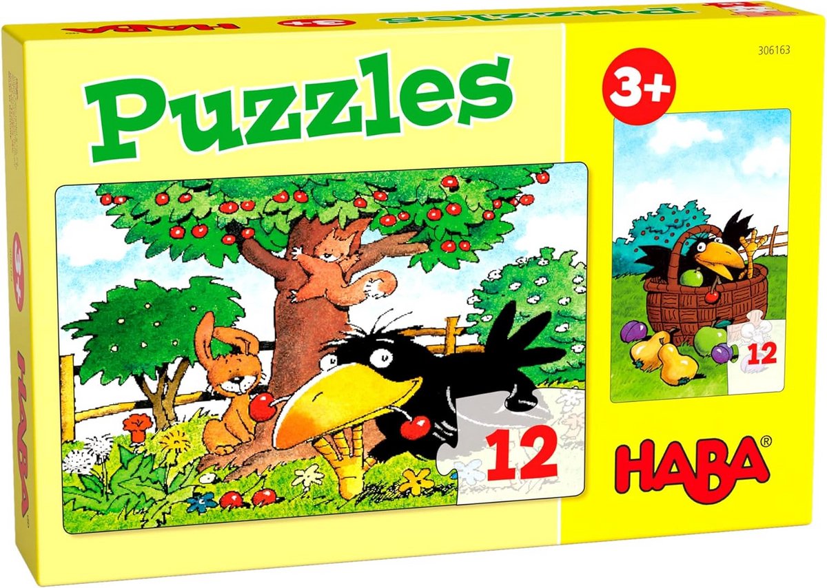 2 Puzzels van 12 Stukjes voor Kinderen, Boomgaard Thema