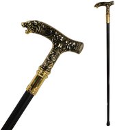 Wandelstok Tigerking Volwassenen Mannen Zwart / Goud Pimps and Ho's Maat One size