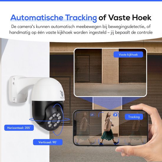 Teceye Compleet Camera Beveiliging Set met 4x POE Camera - CCTV Camerasysteem - Beveiligingscamera Set - Bewakingscamera Set - Beveiligingscamera - Beveiligingscamera binnen - Beveiligingscamera Buiten van Teceye — afbeelding 2