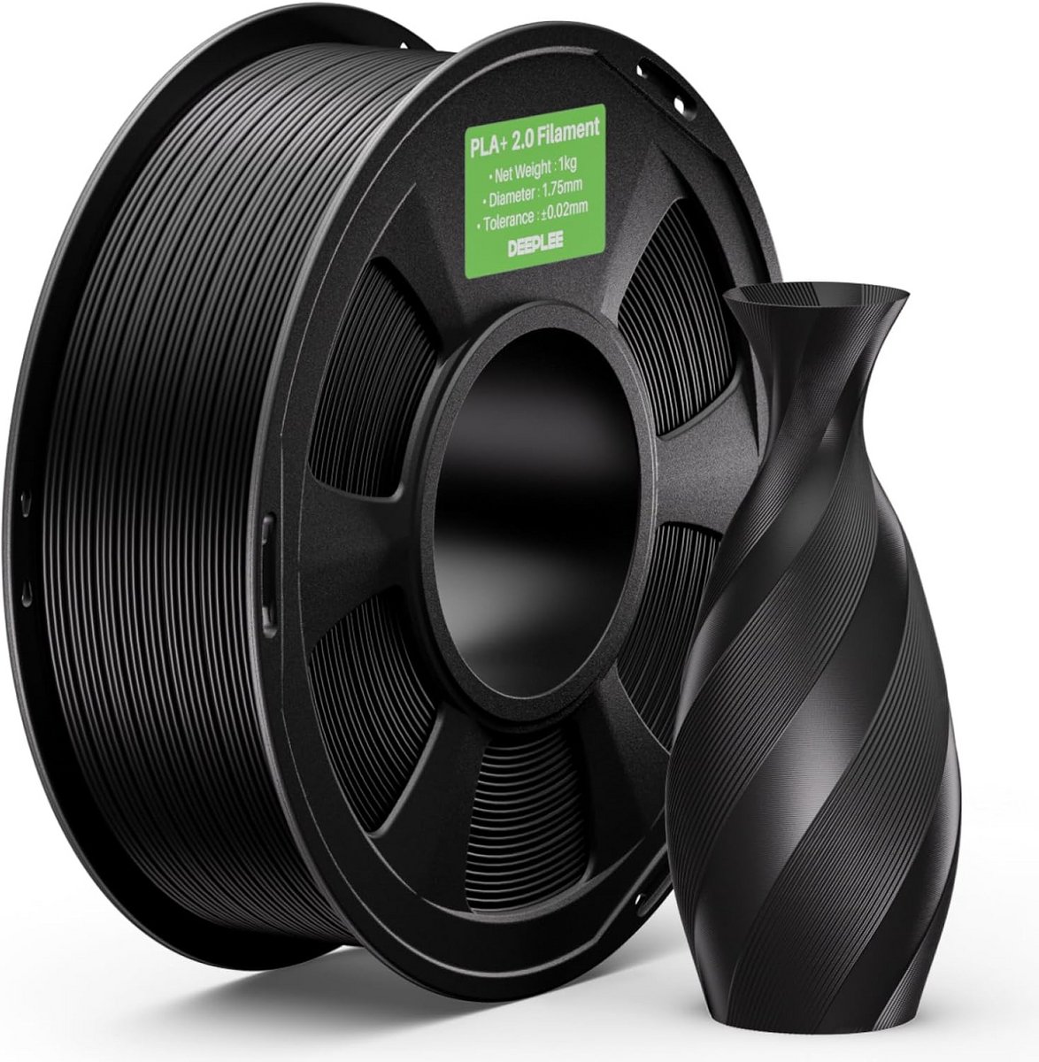 PLA Plus Filament 2.0 zwart 1 kg 1,75 mm voor FDM 3D-printers