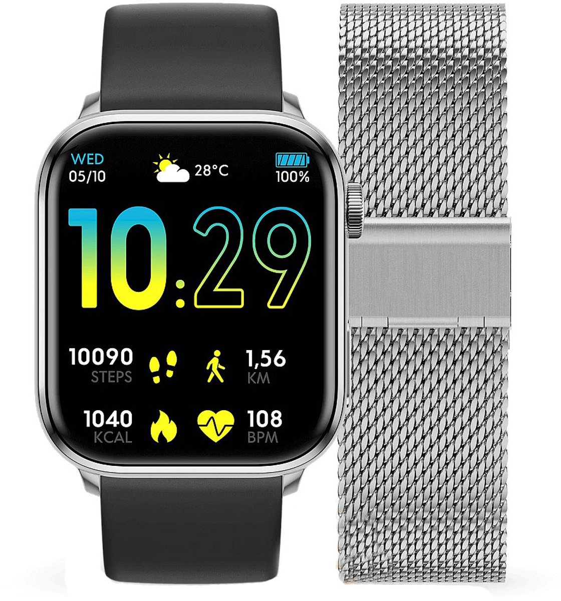 Ice Watch ICE smart 2.0 - SR - 2bands 023959 Horloge - Siliconen - Zwart - Ø 40 mm