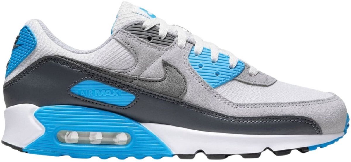 Nike Air Max 90 grijs - wit - blauw - donkergrijs