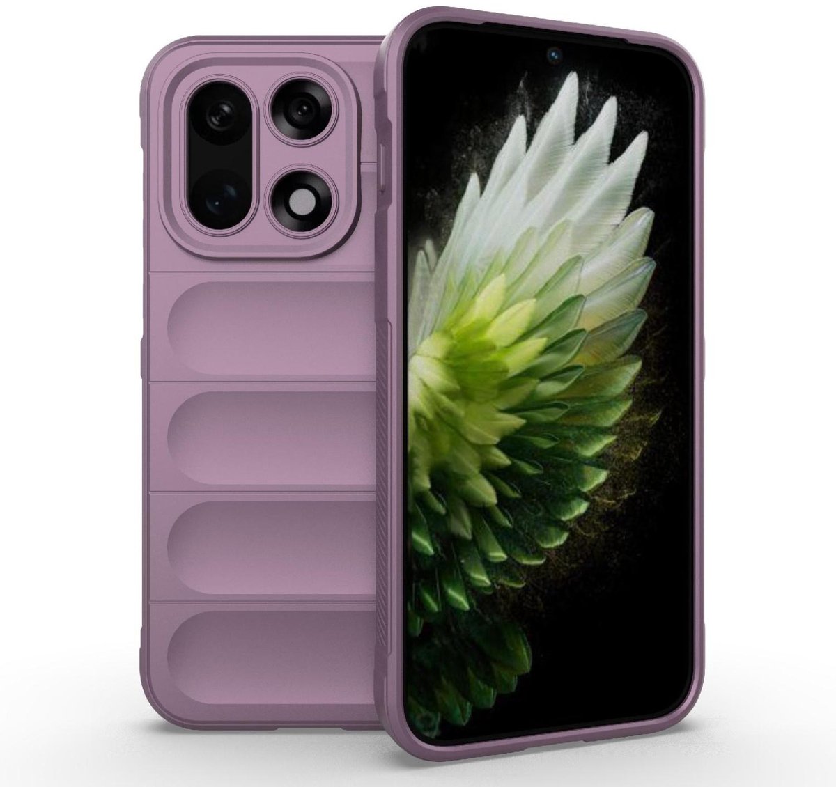 Mobigear Hoesje geschikt voor OnePlus 15 Telefoonhoesje Flexibel TPU | Mobigear Bumpy Backcover | 15 Case | Back Cover - Paars