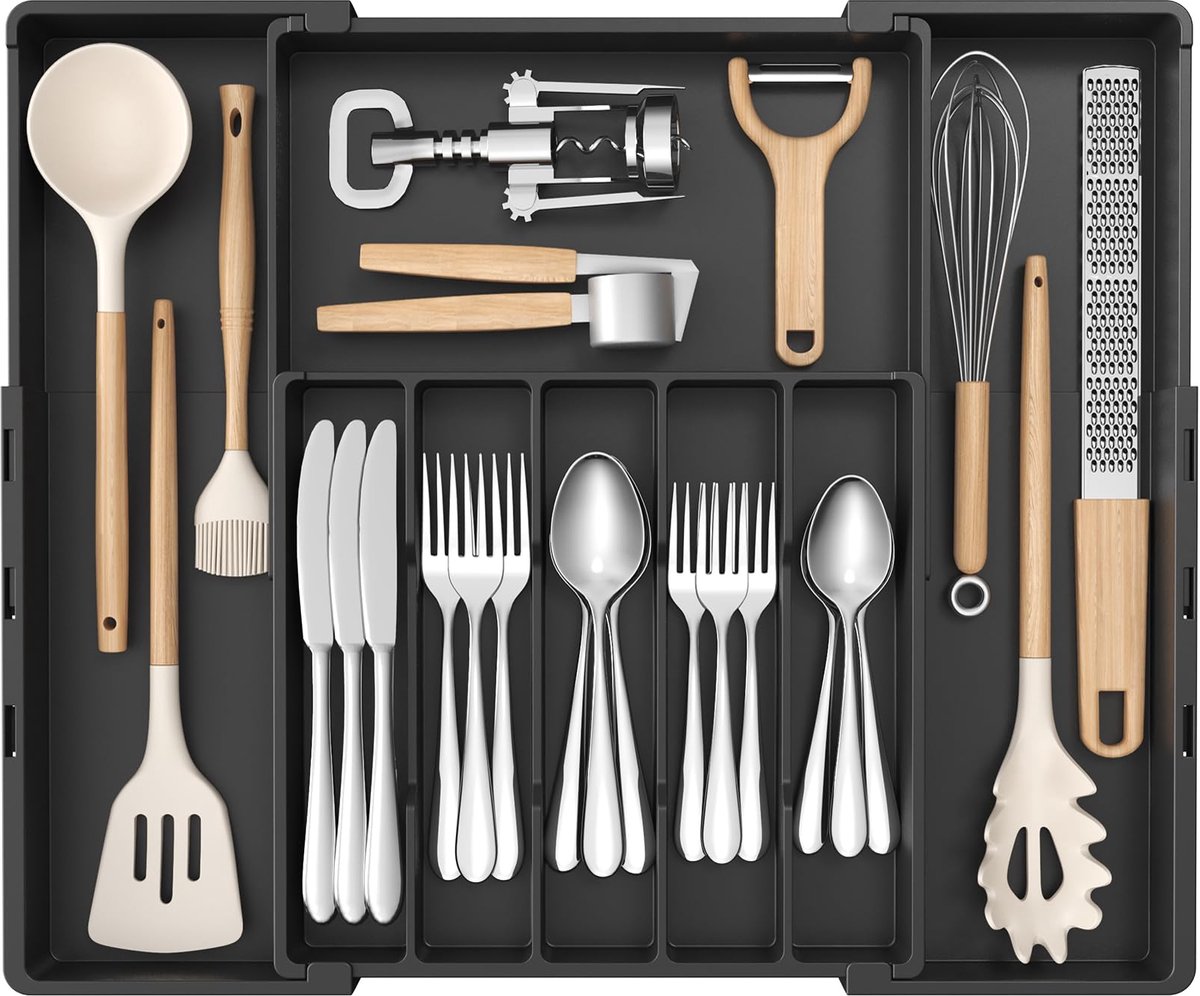 Besteckorganizer voor Schubladen - Verstelbaar en Uitbreidbaar - 5-8 Fächer, 30,5-52 cm