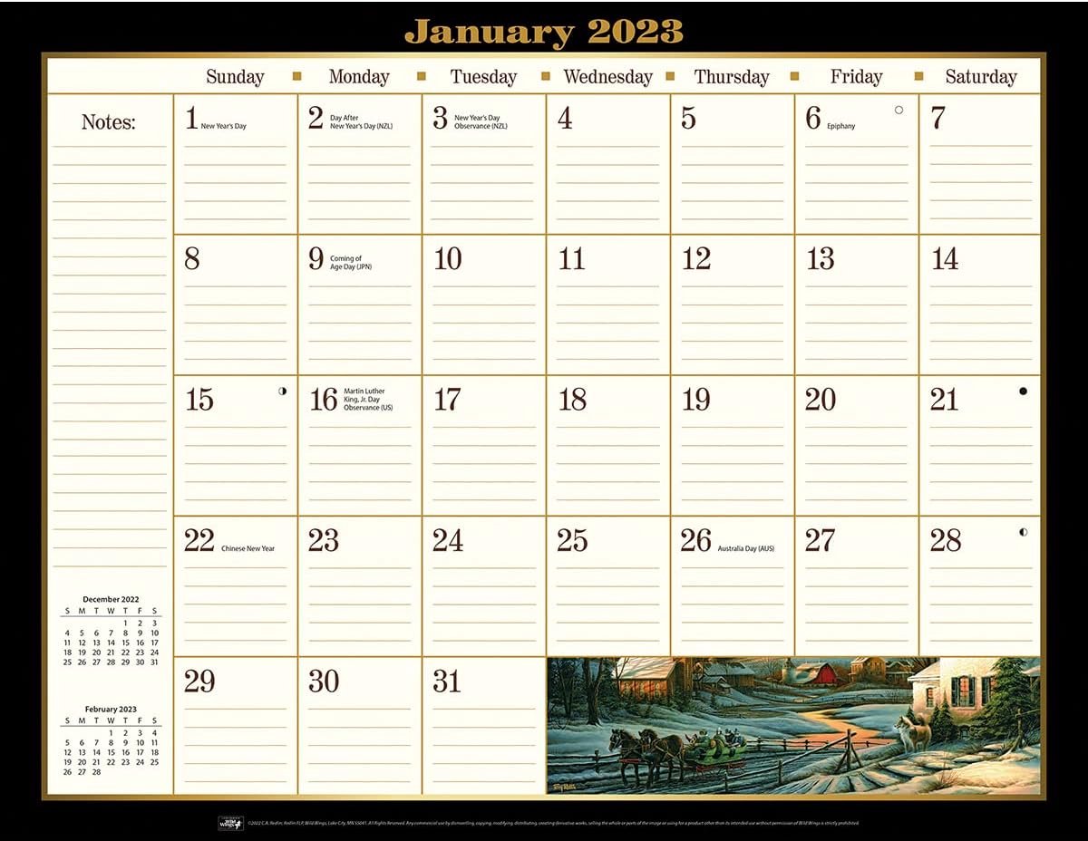 Bureaublok Kalender 2023 Weekend en Feestdagen Overzicht