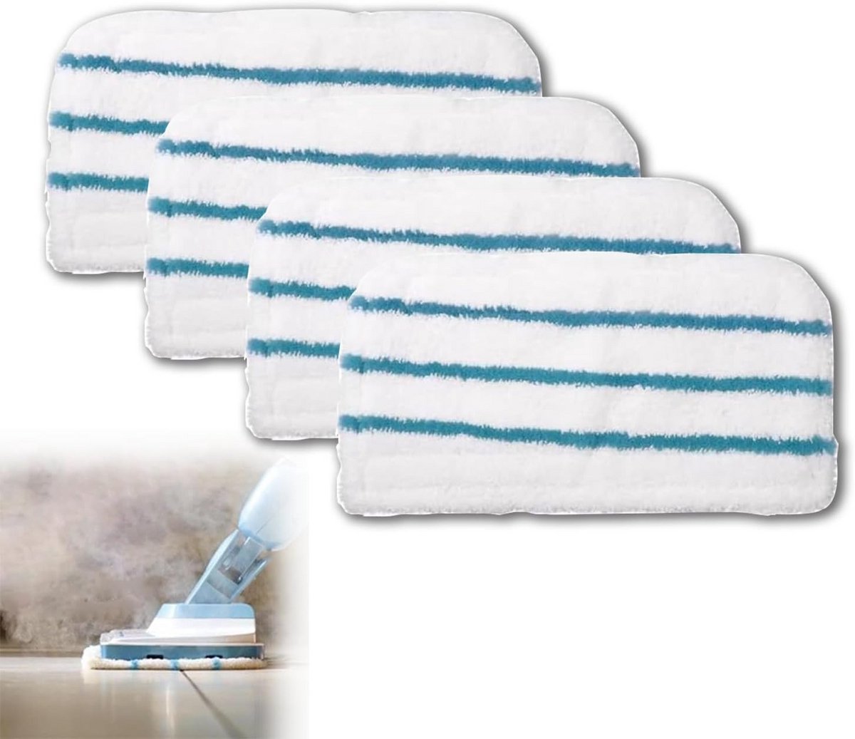 4 Stuks Wasbare Microvezel Stoomdweil Pads Vervanging