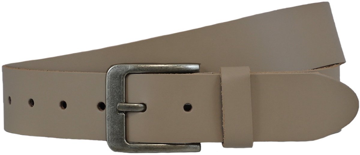 Houtkamp Unisex Leren Riem Taupe – 4 cm Brede Jeansriem met Moderne Gesp – Echt Leer voor Dames & Heren - Lengte totaal 110 cm / Riemmaat 95