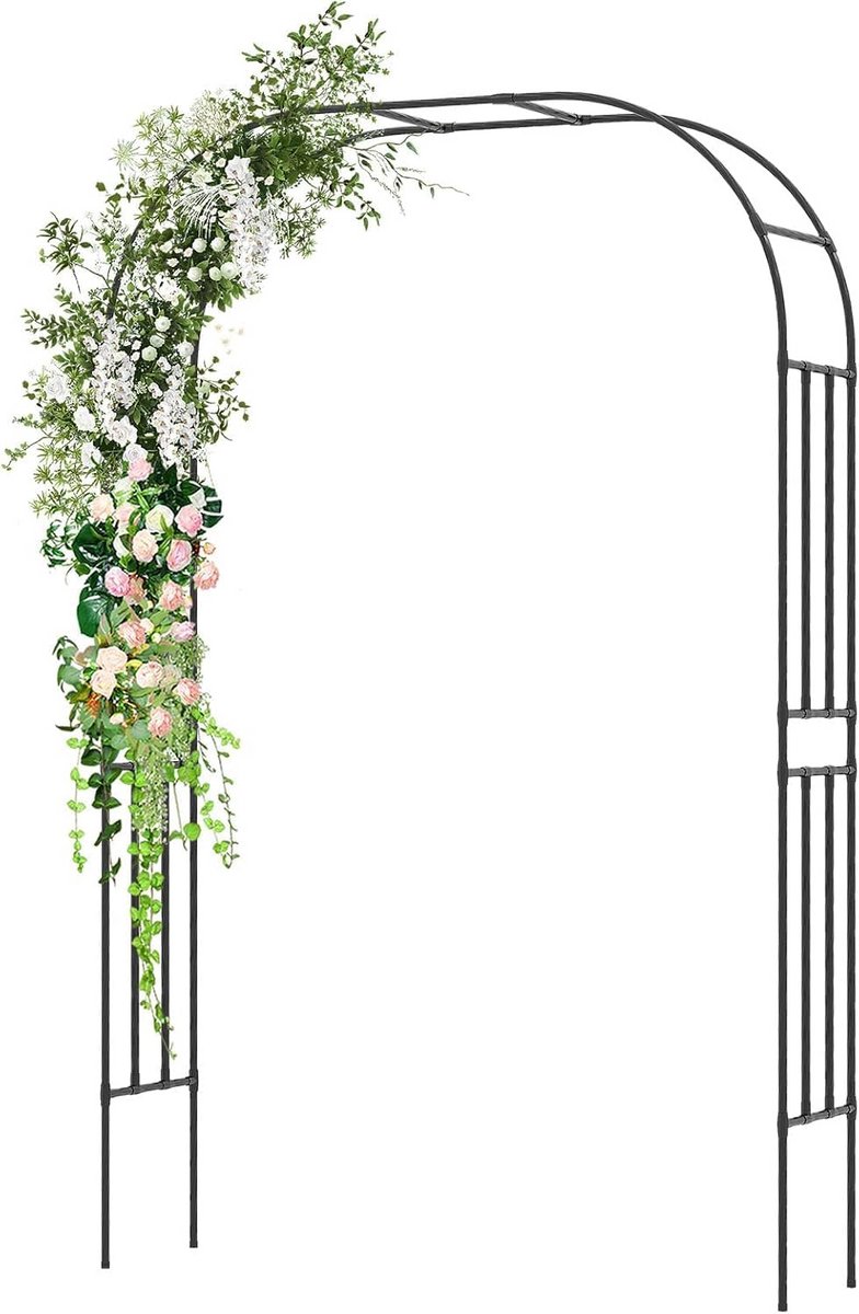 Metalen Tuinboog voor Klimplanten en Rozen - Zwarte Sierboog voor Tuin