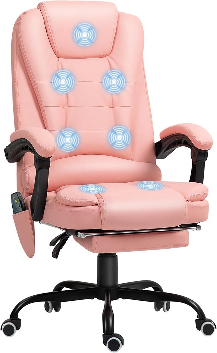 Ergonomische Bureaustoel met 7-Punts Massage en Liegefunctie, In Hoogte Verstelbaar