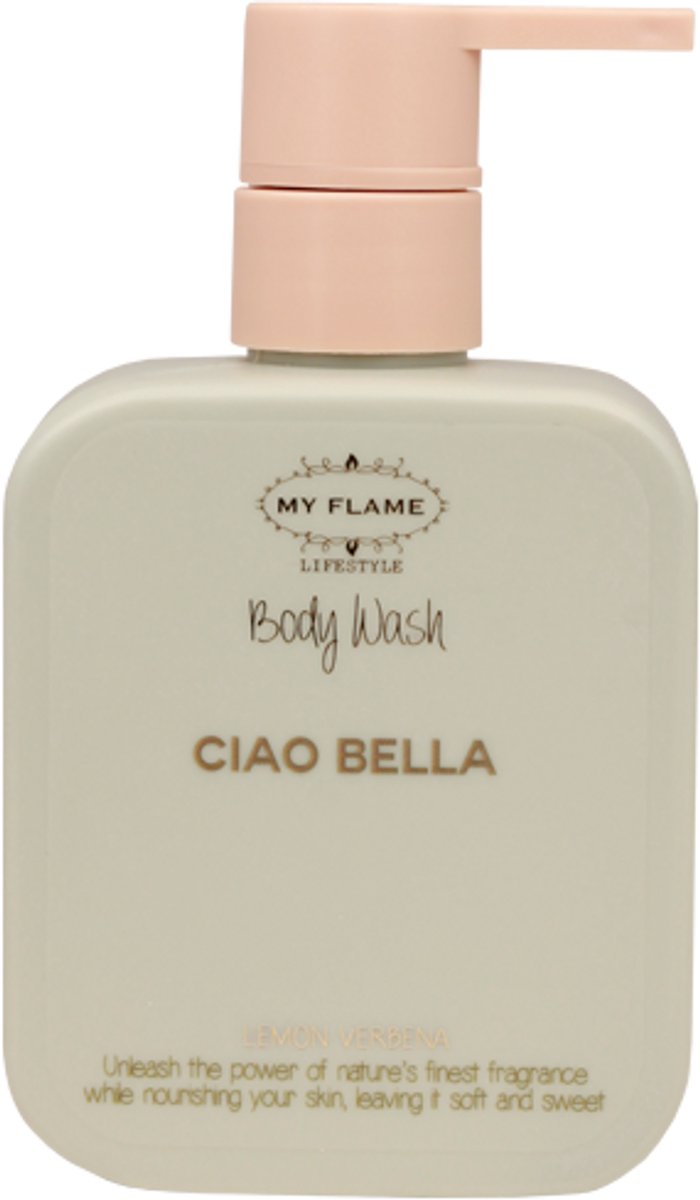MY FLAME - Douchegel - CIAO BELLA - Geur: Lemon Verbena - Maat: 8 x 5 x 14 cm (incl. pompje) - Inhoud: 330 ml