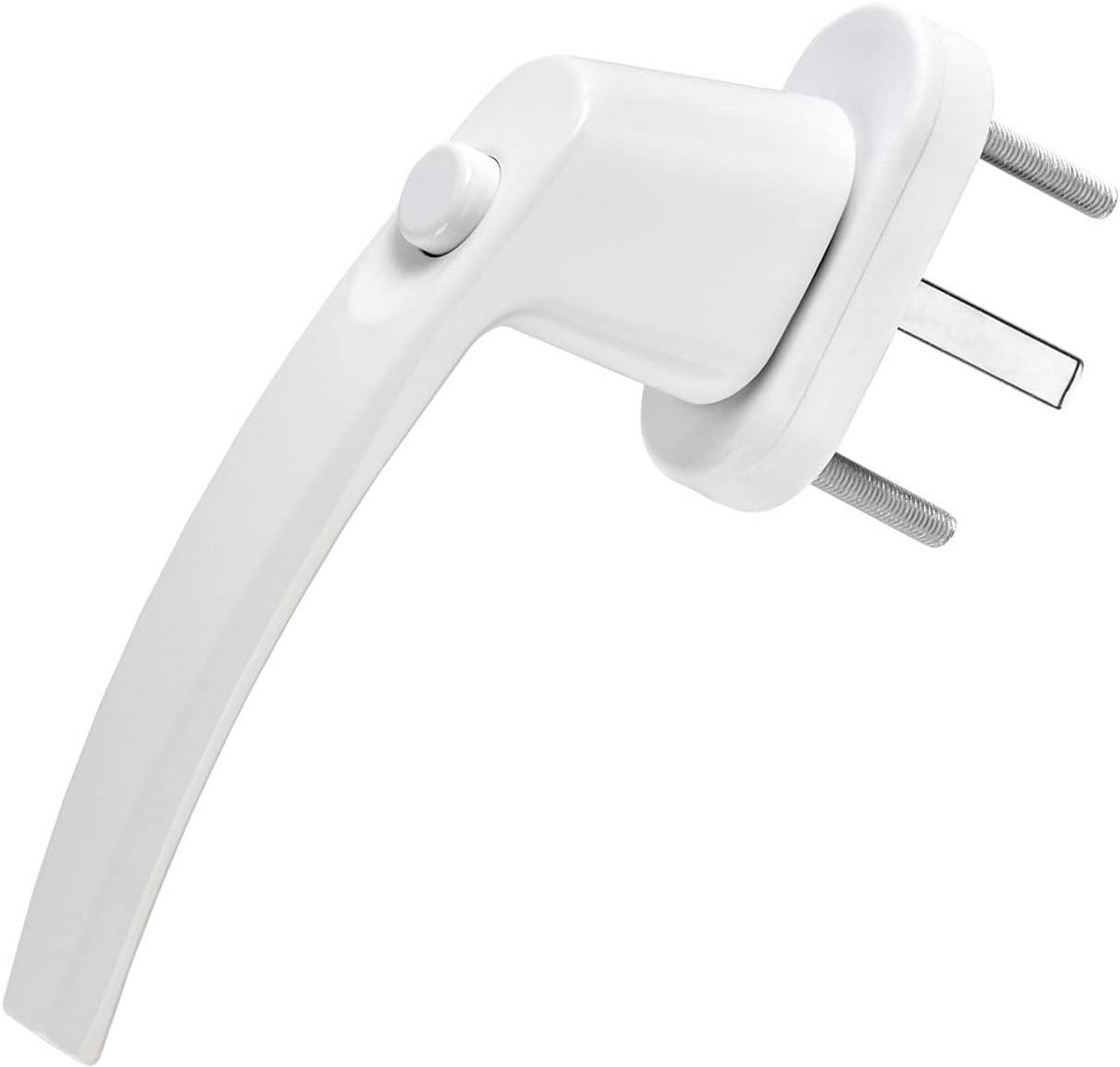 Afsluitbare Raamkruk Wit Aluminium met Drukknop en 45° Raster
