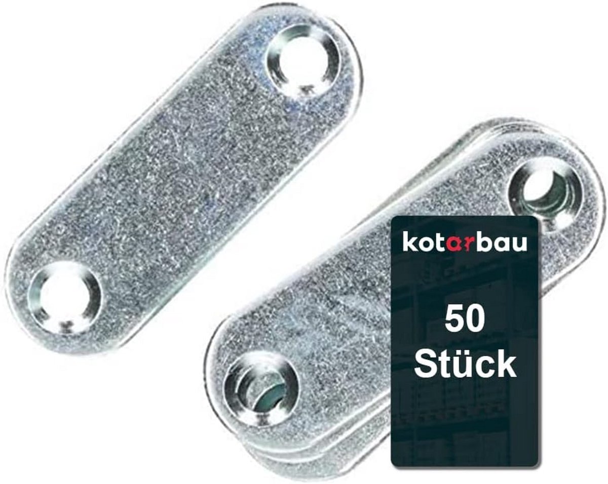 Set van 50 Geperforeerde Platen voor Houtverbinding - Verzinkt Plat IJzer 42x14.5 mm