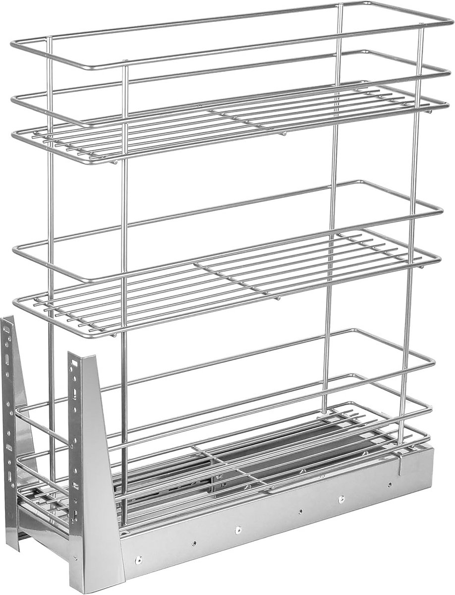 Uitschuifbare Kastmand voor Keukenkast 20 cm Breed met 3 Verdiepingen en Soft Close