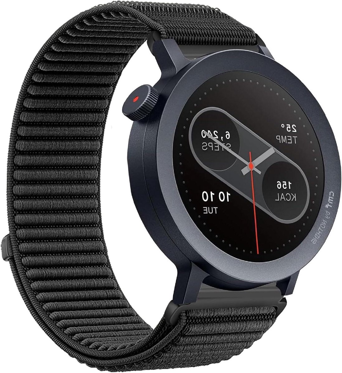 Allecto- Nylon sportloop armband - Ademend - Zacht gevlochten - Geschikt voor Cmf Watch Pro 2 - Zwart - Sportieve horlogeband van nylon met ademende eigenschappen